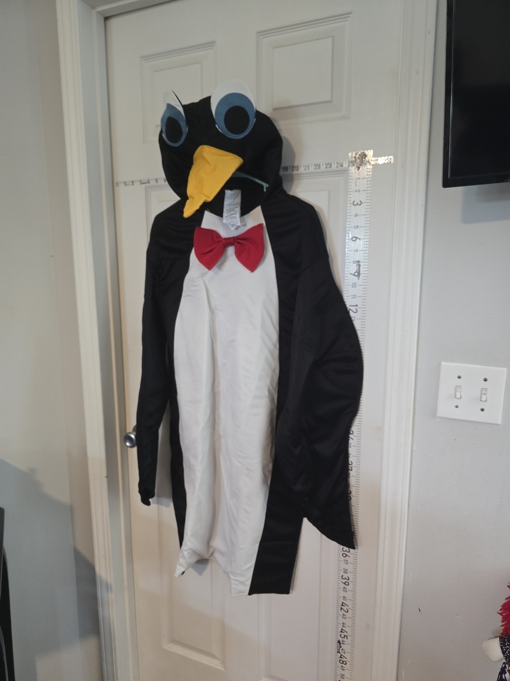 Penguin Costume with Red Bow Tie - Black & White